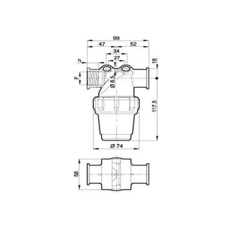 Linjasuodatin 1/2 " ( 50 mesh )
