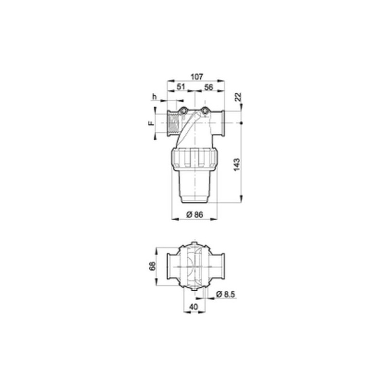 Linjasuodatin 1 " ( 50 mesh )